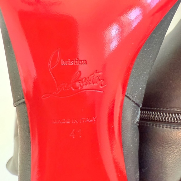 Christian Louboutin Black Leather Jane Botta Knee high boots 55mm EU 41 - Picture 9 of 11